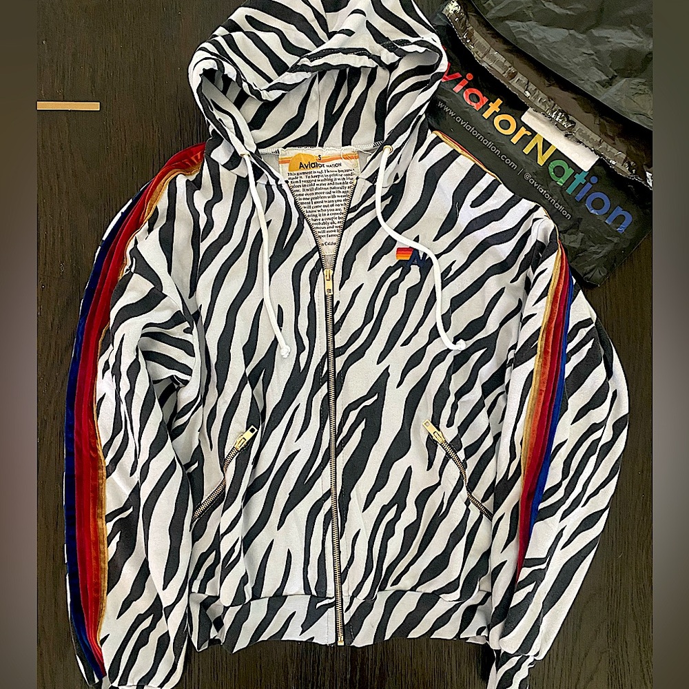 NWT Aviator Nation Zip Hoodie - Small